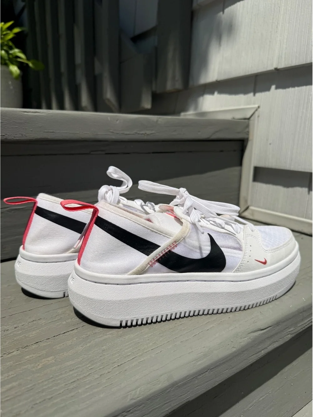 Nike Court Vision Alta Platform Sneakers White Pink Women’s 7.5 CW6536-103